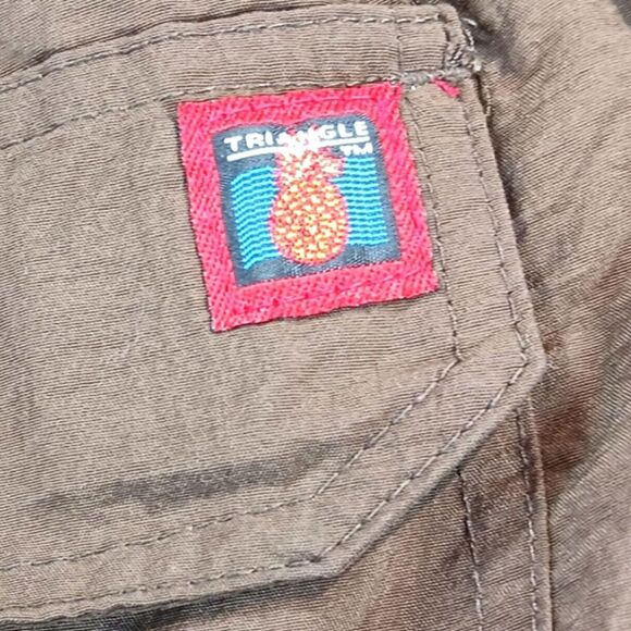 Triangle Swim Trunk Men's L. Nylon Lined 3 Pocket Faux Front Drawstring Brown... - Picture 8 of 13